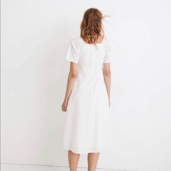 Madewell White Eyelet Tie-Front Midi Dress - Picture 6 of 15